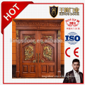 Chinese engraving technology luxury villa double door soild wooden door classic style